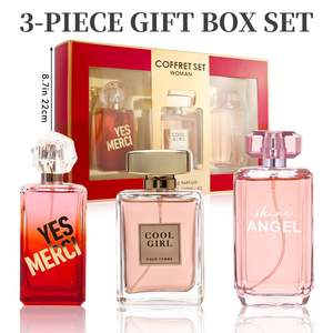 Set de Regalo de 3 Piezas de Eau de Parfum para Mujer, Larga Duración, 3 Aromas Diferentes, 3.4 fl.oz/botella, Modelo D0100XUMSMW, para Fiestas, Citas y Uso Diario - Product Image 4
