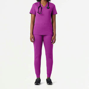 Unisex Medical <b>Scrub</b> <b>Set</b> Top With Pockets And Pants For Hospital - Product Image 1