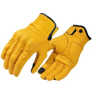 Guantes de Motocicleta de Cuero Premium OEM/ODM Personalizables Compatibles con Pantalla Táctil Completa Ventilación Transpirable para Motociclistas - Product Image 1