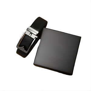 Cinturón con cierre automático Art Black Premium, cinturón ajustable para hombre, hebilla duradera, cinturones elegantes para uso diario en la oficina y uso informal - Product Image 1