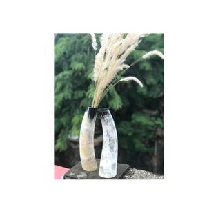 Antique Buffalo Horn Flower Vase Pair Handmade Natural Horn Home Decor Item with <b>Rustic</b> Design Style Top Export Quality - Product Image 6