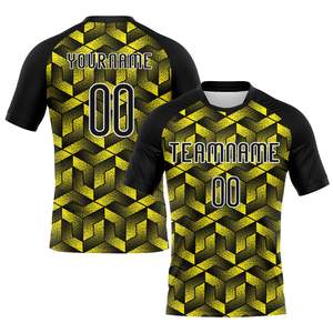 Winning <b>Edge</b> Black Yellow Volleyball Team Uniform Premium Polyester Jersey Shorts Set Custom Player Name Number XS-7XL - Product Image 2