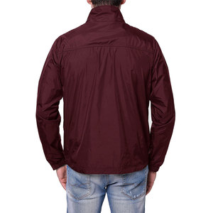 Mens Burgundy Windbreaker <b>Jacket</b> <b>Lightweight</b> Full Zip Outdoor <b>Casual</b> Windproof <b>Jacket</b> with Stand Collar Front Pockets and Long - Product Image 3