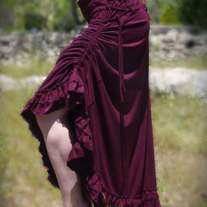 Falda Maxi con Volantes de Encaje, Estilo Steampunk, para Danza del Vientre, Disfraz de Fiesta, Falda Gitana, Minifalda, Uso Diario - Product Image 1