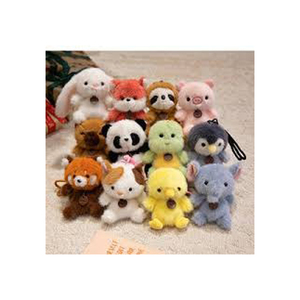 Cute Faux Fur Bear Plush Keychain Cartoon Animal Pendant Soft Toy Pink Bow Decorated 3D <b>Shape</b> - Product Image 4
