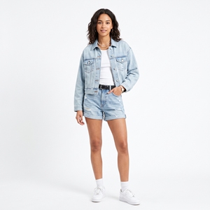 Women's Summer <b>Denim</b> Co-Ord Set Matching <b>Denim</b> <b>Jacket</b> & Shorts OEM ODM Wholesale Factory Custom Wash Low MOQ - Product Image 1