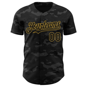 เสื้อเบสบอล Yourteams สีดำลายพราง พิมพ์ลายแบบ Sublimated แขนสั้นสำหรับผู้ชาย ระบายอากาศได้ดี ผลิตจากโพลีเอสเตอร์ ทรงปกติ สำหรับผู้ใหญ่ แบบสั่งทำ - Product Image 1