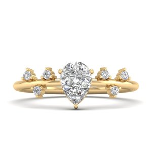 REYES - Anillo de Compromiso de Plata de Ley 925 con Corte de Pera y Moissanita de 0.84 Quilates para Mujer, Chapado en Oro Rosa de 14K y Rodio - Product Image 6