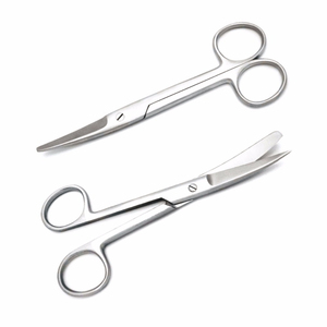 Ciseaux de pansement chirurgicaux en acier inoxydable, instrument de coupe de bandages, ciseaux médicaux droits et courbés à extrémités émoussées et pointues, faible MOQ - Product Image 1