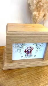 Wooden Pet Cremation <b>Urn</b> Solid Wood Keepsake Casket Memorial Box for <b>Cat</b> and Dog Home Remembrance - Product Image 4