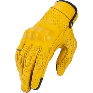 Guantes de Motociclista de Cuero de Cabra Genuino de Primera Calidad con Forro Interior Cálido y Acolchado de Espuma para Prevenir Lesiones - Product Image 1