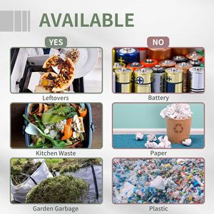 Light Gray 43-Gallon Dual Chamber Rotating Composter Outdoor 360 Degrees Tumbling Compost Bin <b>Organic</b> <b>Fertilizer</b> <b>Equipment</b> - Product Image 5