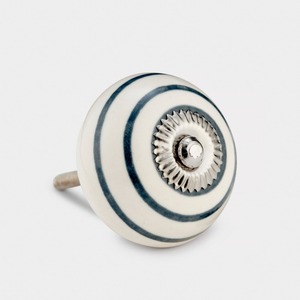 <b>Knob</b> ceramic Ceramic Cabinet <b>Knob</b> Round <b>White</b> with Blue Dots Handcrafted Kitchen <b>Door</b> - Product Image 3