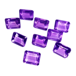 Pierres précieuses améthyste violette 100% naturelle, taille émeraude, rectangulaires, en vrac, pour la création de bijoux, en provenance d'Inde, vente en gros, sur mesure, nouvelle arrivée - Product Image 3