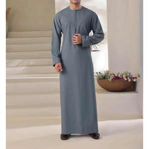 <b>Men</b> Islamic <b>Thobe</b> Long Sleeve Traditional Muslim Robe <b>for</b> Daily Prayer and Events - Product Image 2