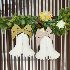 bell shape of paper <b>honeycomb</b> <b>decoration</b> for wedding christmas event - Product Image 6