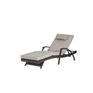 Juego de sillones reclinables de 150 grados para exteriores, tumbona larga de mimbre con 2 cojines para playa, piscina, jardín, césped, tomar el sol - Product Image 5