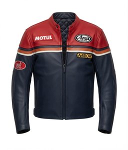 Veste de moto en cuir de vache véritable pour homme/Chaquetta, équipement de moto professionnel en cuir pour la course, les événements sur circuit - Product Image 1