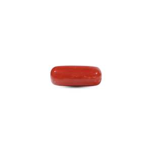 High Quality 6.15 Carat Synthetic Red Coral Oval Cabochon Loose Gemstone for Fine Jewelry - Product Image 1
