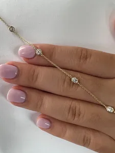 สร้อยข้อมือเทนนิสคลาสสิกประดับมอสซาไนต์ทรงสวยงาม เงินแท้ 925 ชุบทองคำขาว 14K สายปรับได้ เหมาะสำหรับทั้งชายและหญิง - Product Image 2