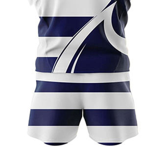 Conjunto de Uniforme de Fútbol para Hombre, Camiseta a Rayas Azul y Blanca de Manga Corta, Poliéster que Absorbe la Humedad, Ajuste Atlético para Todas las Temporadas - Product Image 5