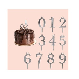 Chiffres en métal or et ivoire 0-9 à prix de gros, pour décorer les gâteaux d'anniversaire et les gâteaux de mariage - Product Image 4