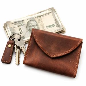 Portefeuille vintage en cuir PU fait main, porte-clés, porte-monnaie, enveloppe à fermeture boutonnée, porte-cartes unisexe - Product Image 3