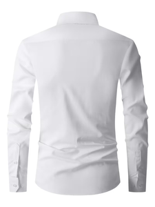 Teen Shirt <b>Preppy</b> High School Uniform Shirt 100% Cotton Canvas Solid Color Formal Dress Shirt Tie Slim-Fit Versatile <b>Top</b> for - Product Image 4