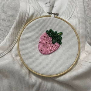 Débardeur en coton brodé de perles en forme de cœur, sans manches, coupe courte, pour femme, col rond, tricoté, décontracté, été, meilleur prix - Product Image 1