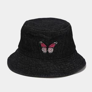 Sombrero de Pescador de Mezclilla con Bordado de Mariposa, Unisex, Casual, de Moda para Primavera/Verano, para Adultos - Product Image 6