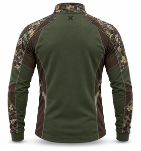 Camisetas de caza con cierre de cremallera parcial, de media cremallera y de capa intermedia |   Camuflaje - Verde Oliva - Seis Colores |   Fabricante y Proveedor de Ropa de Caza | - Product Image 2