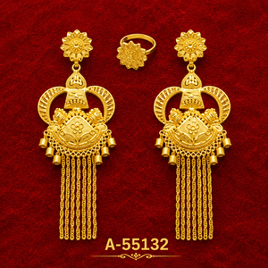 Pendientes Colgantes de Plata Tibetana Vintage para Mujer, Diseño Floral, Joyería de Boda A-55129, Aleación Chapada en Plata Antigua, Corte Cojín - Product Image 5