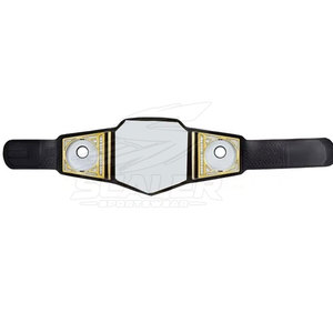 Ceinture de lutte en cuir avec grand motif central, détails latéraux décoratifs, taille haute, respirante, sangle réglable pour le sport - Product Image 5