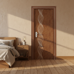 ประตูสำเร็จรูปภายในอาคาร ผลิตจากวีเนียร์วิศวกรรมของสหรัฐอเมริกา สำหรับโรงแรม กันเสียง เหมาะสำหรับสำนักงานเชิงพาณิชย์ ดีไซน์เรียบง่าย ทันสมัย ผลิตจากวัสดุผสมไม้ WPC - Product Image 4