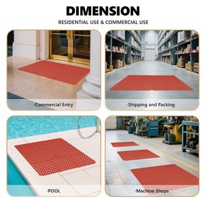 Tappetino Antifatica in Gomma Rossa per Cucina 90x90x1.2cm, Spesso, Antiscivolo, Confortevole, Ammortizzato, Resistente alle Macchie - Product Image 5