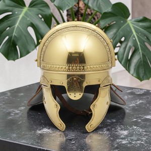 หมวกนักรบเทมพลาร์ยุคกลาง หมวกเกราะนักรบเทมพลาร์ ของตกแต่งบ้านและสำนักงานทำจากโลหะเหล็กโบราณ - Product Image 2