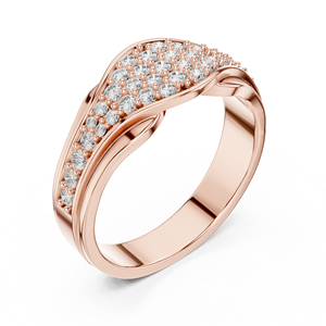 Anillo de Diamantes Cultivados en Laboratorio con Pavé Ancho de Lujo en Oro Rosa, Banda de Aniversario con Múltiples Hileras de Diamantes, Joyería de Diamantes Sostenibles - Product Image 5