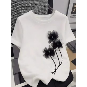 Camisetas de Algodón con Estampado 3D, Elegantes, Lindas, Cómodas, Suaves, Transpirables, de Manga Corta, con Personajes de Dibujos Animados, para Mujeres y Niños, Uso Diario, Casual - Product Image 5