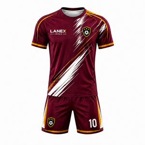Conjunto de Uniforme de Fútbol Personalizado, Jersey y Pantalones Cortos de Alto Rendimiento, Tela Ligera de Secado Rápido para Deportes de Equipo y Club - Product Image 1