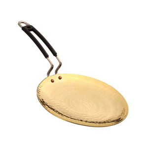 Heavy Duty Hammered Brass Cooking Wok Kadhai Pan Traditional Deep Fry Kitchenware Handmade Premium Finish Design - Product Image 1