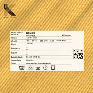 ผ้าทวิลล์คอตตอน 100% หนัก 265 กรัม/ตร.ม. แบบ 4/2 S ทวิลล์ขัดผิวละเอียด สำหรับตัดเย็บเสื้อผ้า กางเกง แจ็คเก็ต ชุดทำงาน และชุดยูนิฟอร์ม - Product Image 4