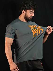PUFFIN SPORTS T-shirt à manches courtes pour homme, coupe classique, col rond, imprimé lettres, style sportif, séchage rapide, personnalisable OEM ODM - Product Image 3