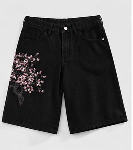 กางเกงขาสั้นเบอร์มิวดาสีดำสำหรับผู้ชายเอวกลางสไตล์ลำลอง - Product Image 2