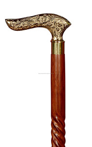 Bâton de marche pour hommes avec manche en laiton Bâton de marche en bois de style vintage Canne à manche en laiton massif Vintage Designer - Product Image 3