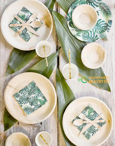 Ensemble d'assiettes en feuilles de palmier Eco2go Vietnam - Assiettes et plats biodégradables de taille personnalisée - Product Image 2
