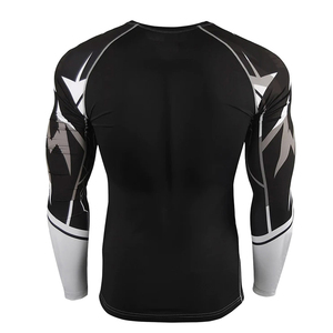 เสื้อรัดกล้ามเนื้อสำหรับกีฬา MMA แบบ Grappling ออกแบบเองได้ด้วยเทคนิค Sublimation เสื้อ Bjj Rashguard พิมพ์ลายตามสั่งสำหรับผู้ชาย เทคโนโลยี OEM แขนยาว - Product Image 2