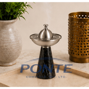 Quemador de Incienso de Mármol Natural, Moderno, de Acero Inoxidable, Mabkhara, Porta Incienso Árabe Oud para Decoración del Hogar y Regalos de Ramadán - Product Image 2