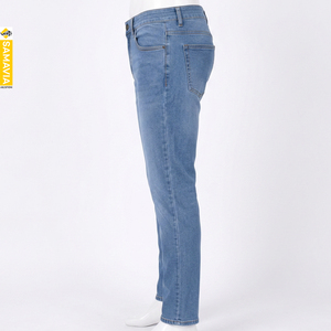 SAMAVIA Men's Denim Jeans Regular Fit Straight Leg Medium Wash Breathable Eco-Friendly Casual Style Autumn Wear - Product Image 2