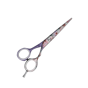 Tijeras de Peluquería MARI INSTRUMENT, Mango Morado con Diseño de Flor de Cerezo, Acero Alemán, Tijeras de Peluquería OEM - Product Image 2