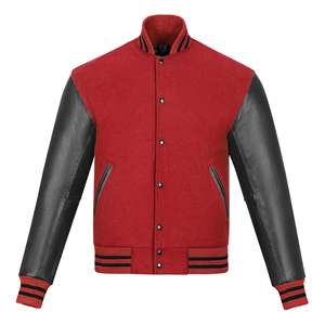 Veste de baseball en chenille de laine avec logo personnalisé, veste varsity vintage pour hommes, veste varsity à manches en cuir orange, veste pour hommes - Product Image 1